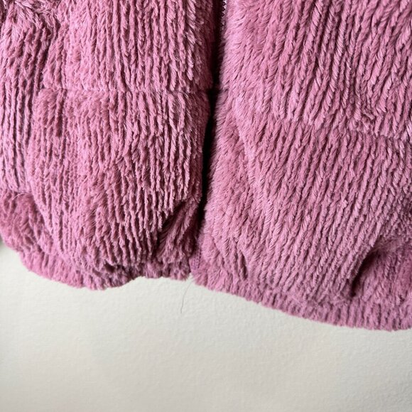 WILD FABLE Rose Pink Faux Fur Quilted Cropped Puffer Jacket Size Medium - Picture 5 of 9